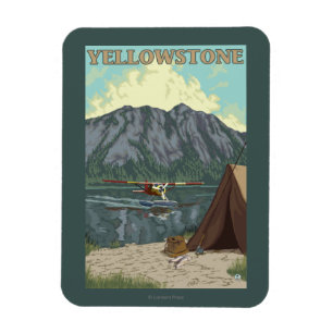 Bush flygplan & fiske - Yellowstone medborgare Magnet
