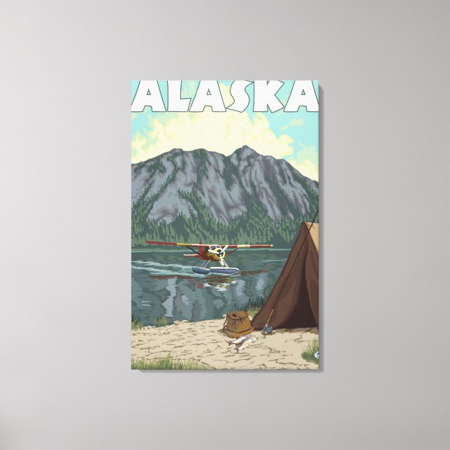 Bush Flygplan och Vintage resor Poster Canvastryck (Framsida)