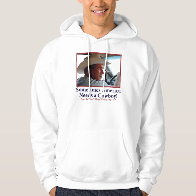 BUSH-HAT-white-Cowboys-eps Sweatshirt (Framsida)