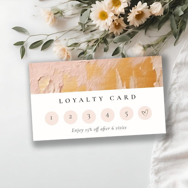 Bush Pink Gold Oil Paint Texture Loyalty Card Visitkort (Skapare uppladdad)