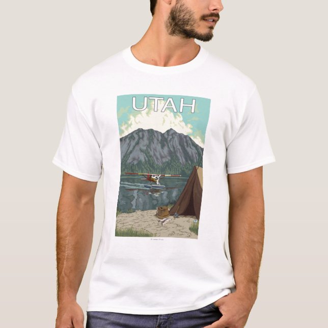 Bush plana FishingUtah T Shirt (Framsida)
