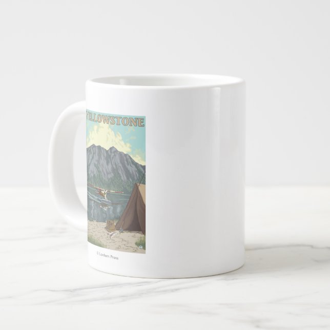 Bush Plane & Fishing - Yellowstone National Jumbo Mugg (Framsida vänster)