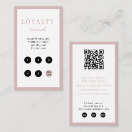 Bush Rosa Business Simple QR Code Loyalty Visitkort