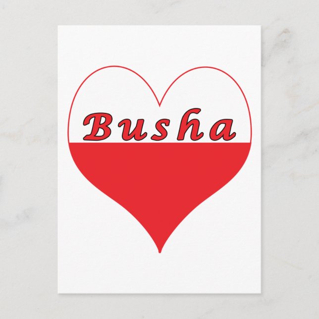 Busha polska Heart Vykort (Framsida)