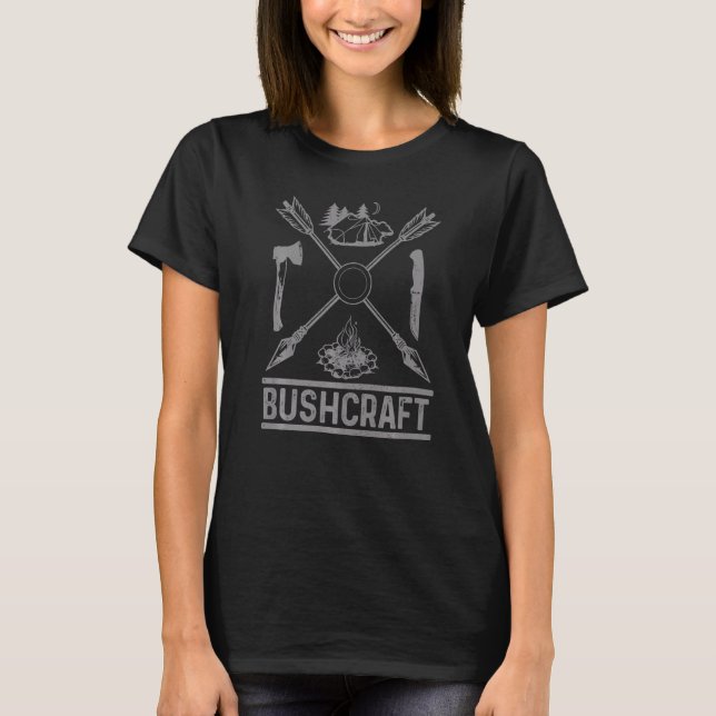 Bushcraft Ax Knivar Survival utomhus Camping Bushc T Shirt (Framsida)