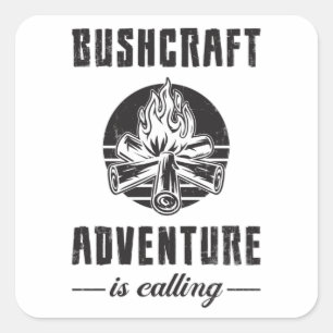 Bushcraft Bushcrafter Survival utomhus Gift Idea Fyrkantigt Klistermärke
