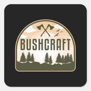 Bushcraft Survival Apocalypse Outdoor Funny Gift Fyrkantigt Klistermärke