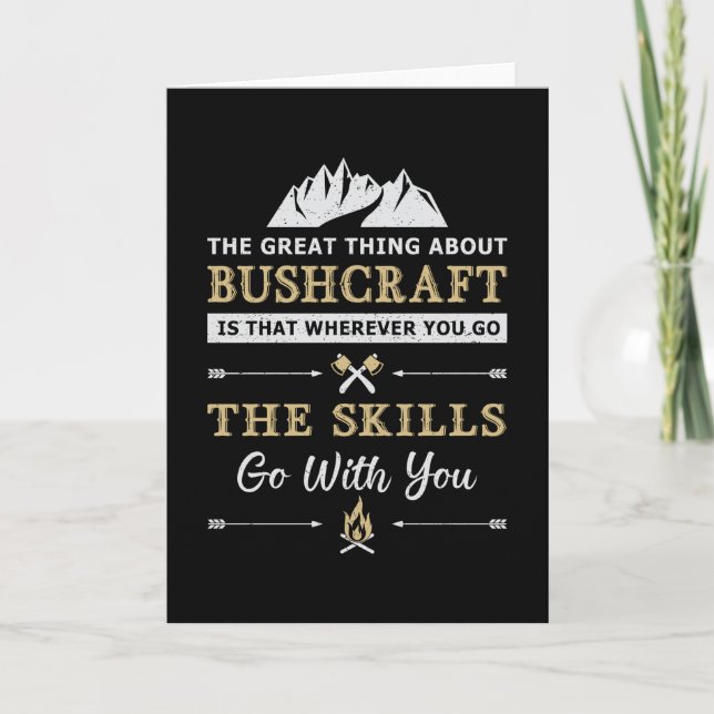 Bushcraft Survival Mountain Bushcrafter Funny Gift Kort (Framsida)