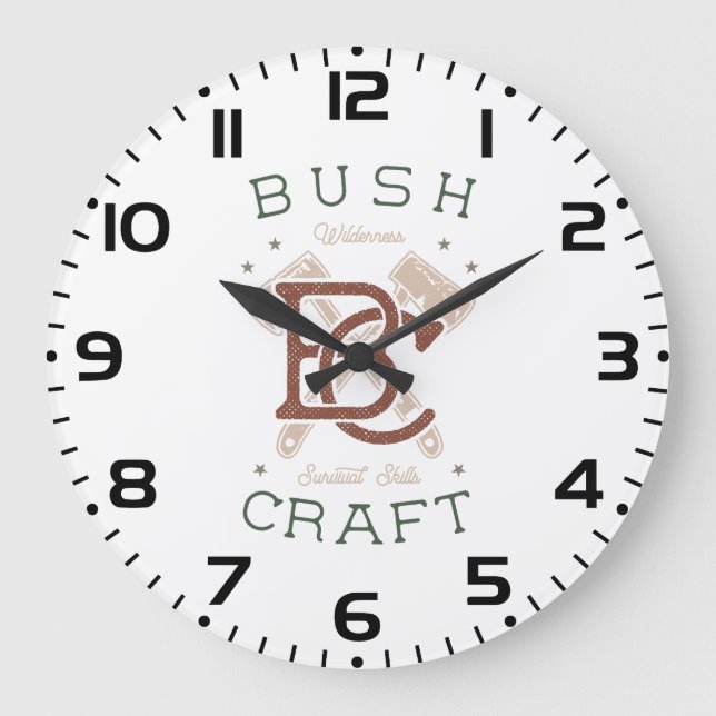 Bushcraft Survival Skills Wilderness Camping Stor Klocka (Framsida)