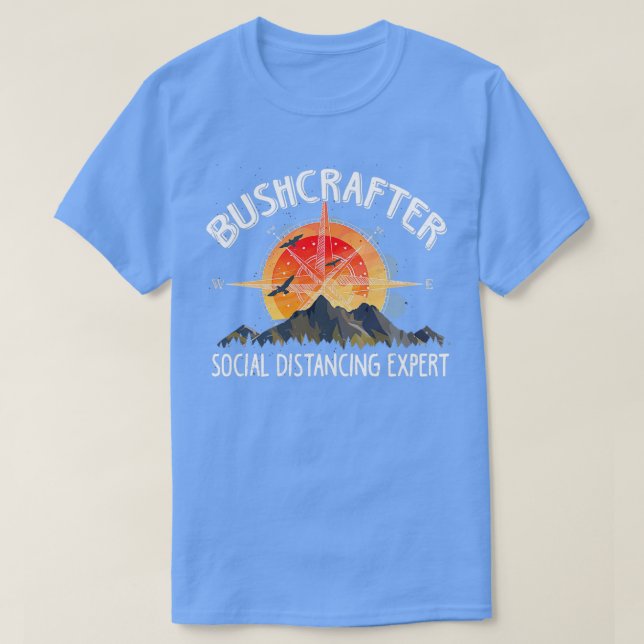 Bushcrafter Social Avstånd expert Bushcraiting T Shirt (Design framsida)