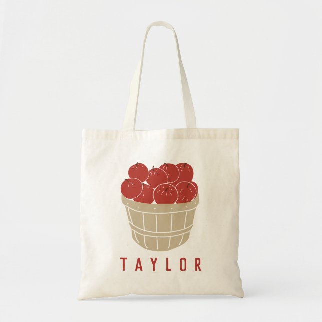 Bushel Basket of Apples Illustration Tygkasse (Framsidan)