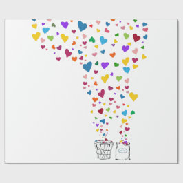 Bushel och Peck Heart Wrapping Papper Presentpapper