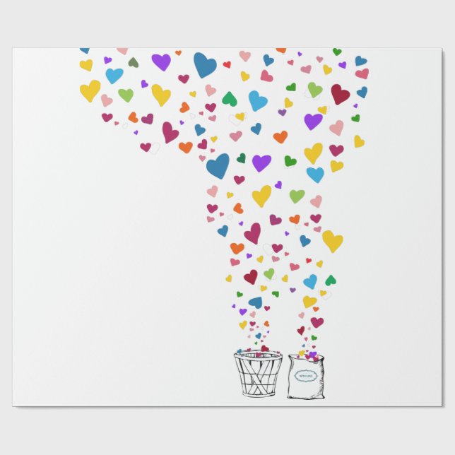 Bushel och Peck Heart Wrapping Papper Presentpapper (Platt)
