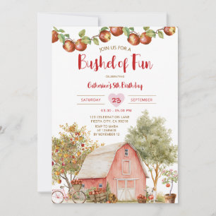 Bushel of Roligt Birthday Apple Kid Orchard Birthd Inbjudningar