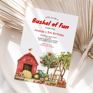 Bushel of Roligt Birthday Girl Red Gingham Party Inbjudningar