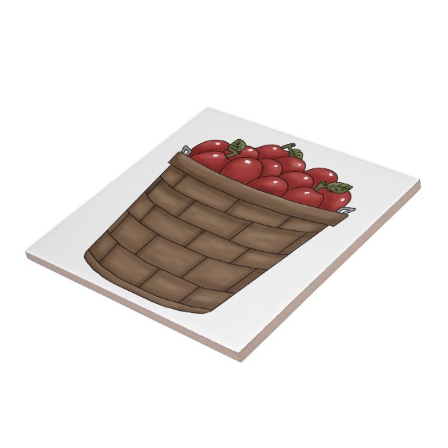 Bushelen av äpplen belägger med tegel kakelplatta (Sidan)