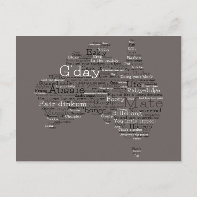 Bushfire Speciell Edition Aussie Slang Karta Vykort (Framsida)