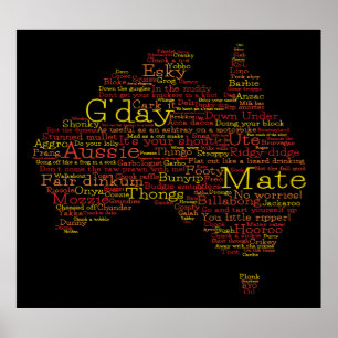 Bushfire Speciellare Edition Aussie Slang Karta Poster