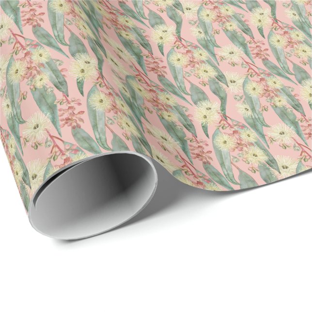 Bushgummiblooms - Vintagens  Rosa Presentpapper (Rullad Hörn)