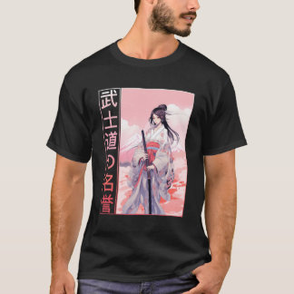 Bushido Code Anime Samurai Girl Japansk Warrior K T Shirt