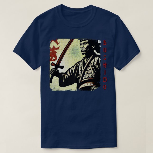 Bushido Code Japanese Samurai Warrior Martial Arts T Shirt (Design framsida)