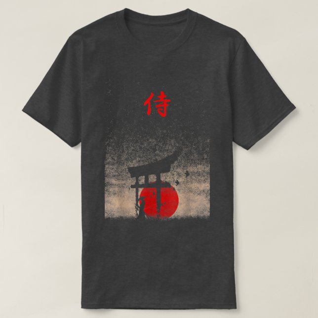 Bushido Code Samurai Japanese Warrior Kanji  T Shirt (Design framsida)