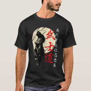 Bushido Code Samurai japansk Warrior Kanji T Shirt