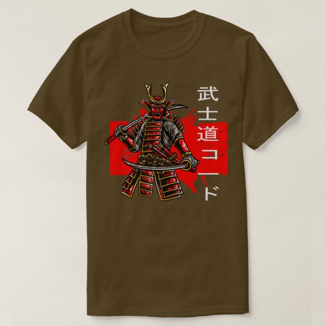 Bushido Code Warrior Samurai Japansk Bushido Kanj T Shirt (Design framsida)