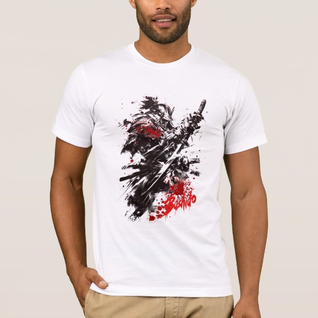Bushido - heder och dygd t shirt (Framsida)