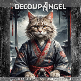 Bushido Kattdjur Spirit - Decoupage -