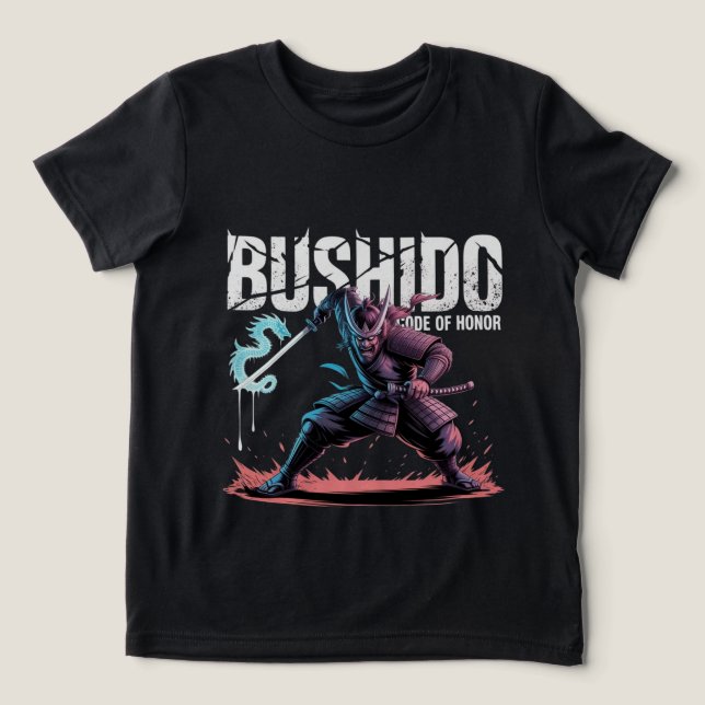 Bushido Samuraj Krigare Anime Vektor Logotyp T Shirt (Design Framsida)