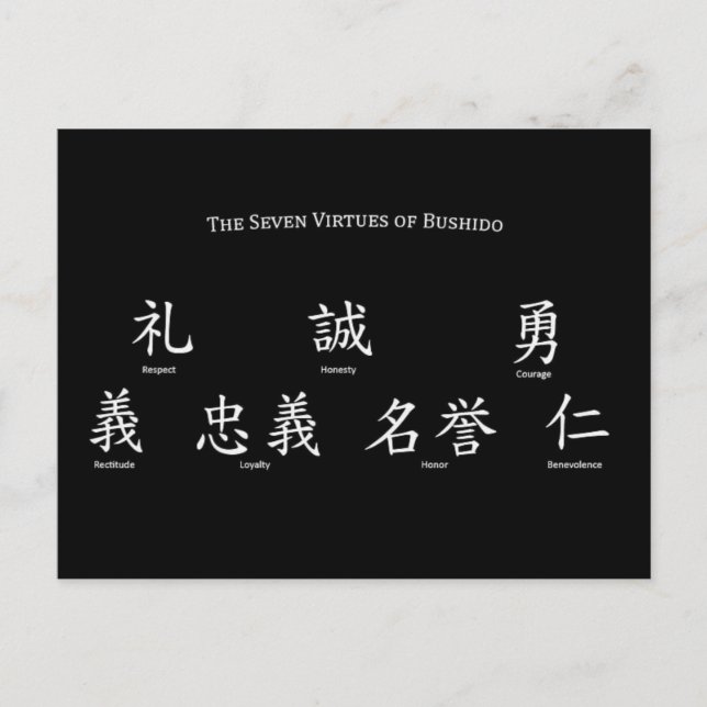 Bushido Seven Virtues Vykort (Framsida)