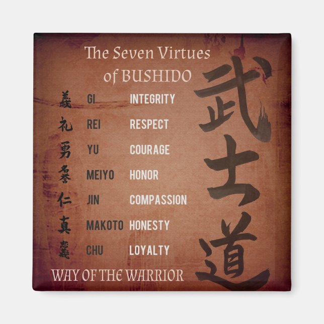 BUSHIDO VIRTUES MAGNET (Framsidan)