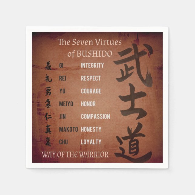 BUSHIDO VIRTUES PAPPERSSERVETT (Framsidan)