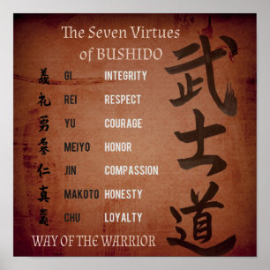 BUSHIDO VIRTUES POSTER