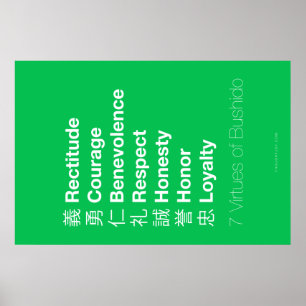 Bushidos sju dygder poster