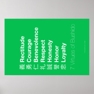 Bushidos sju dygder poster