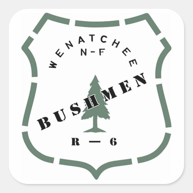 Bushmen Sticker 1 Fyrkantigt Klistermärke (Framsida)