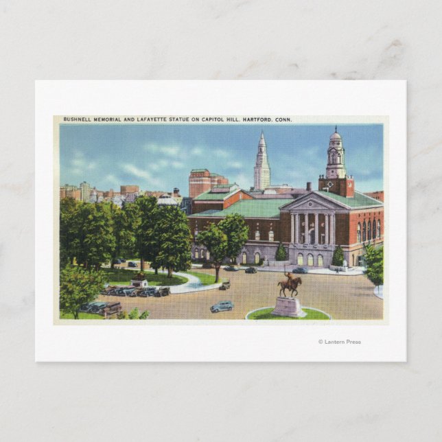 Bushnell Memorial, Lafayette Statue Vykort (Framsida)