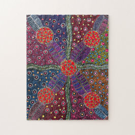 Bushplommon och traditionell kroppsfärg pussel