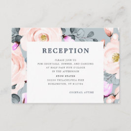 Bushs- och dammiga Blommigtar för blått vattenfärg Tilläggskort