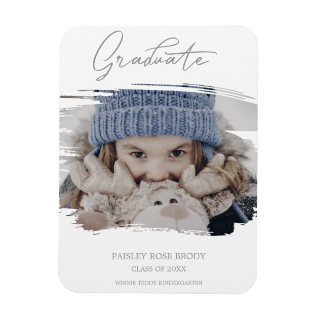 Bushstroke Cute Calligraphy Studenten Pre K Photo Magnet (Vertikal)