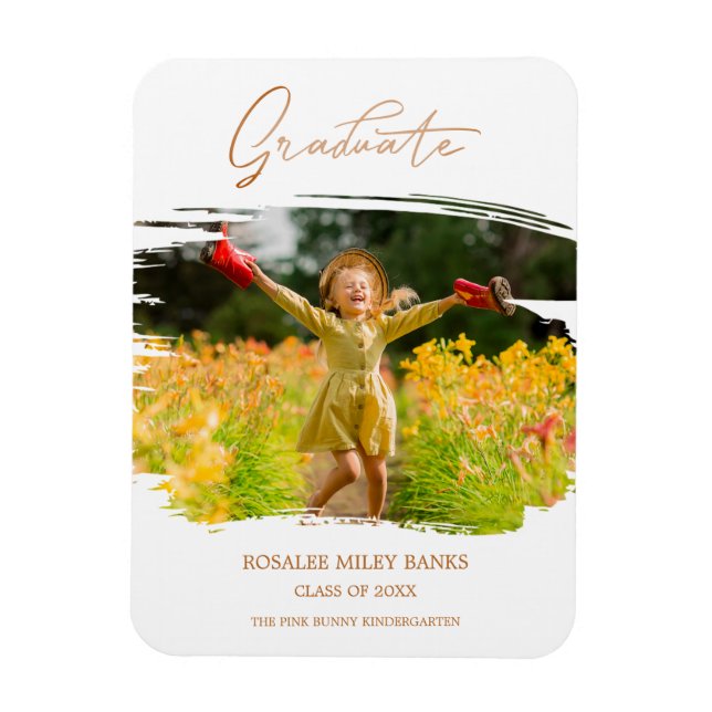 Bushstroke Whimsical Calligraphy Studenten Pre K Magnet (Vertikal)