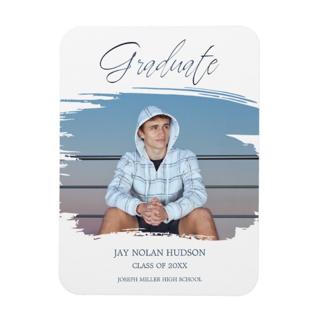 Bushstroke Whimsical Typography Student School Magnet (Vertikal)