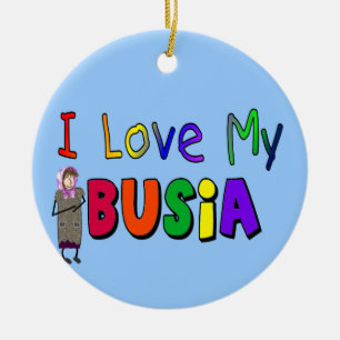 Busia "älskar jag den min Busia" julprydnaden Julgransprydnad Keramik