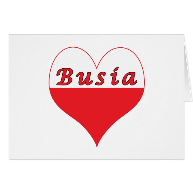 Busia polska Heart Hälsningskort (Framsidan Horizontal)