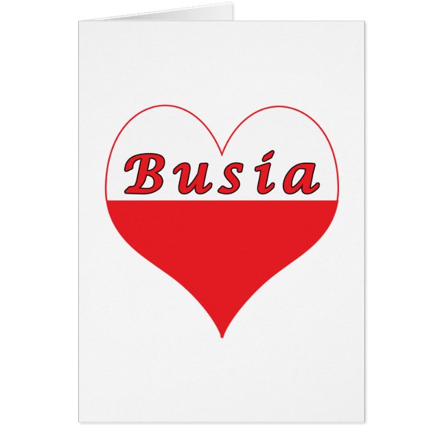 Busia polska Heart Hälsningskort (Framsidan)