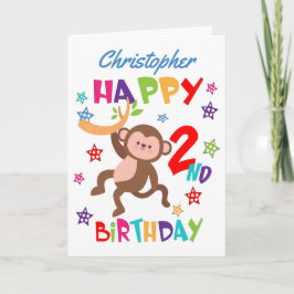 Busig apa 2-årsdag kort