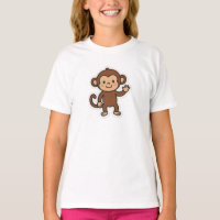 Busig Apa Barn T-Shirt – Rolig Djungeldjur Des