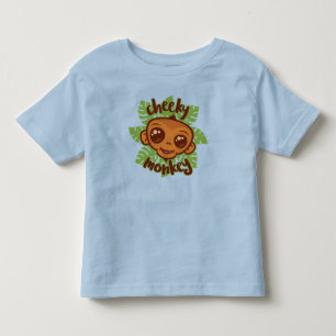 Busig apa Söt tecknad primat ritning T Shirt